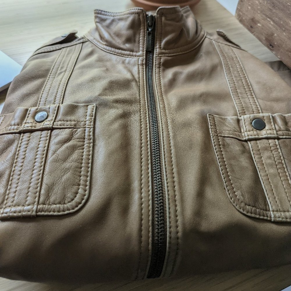 Kenneth Cole Reaction Leather Moto Jacket, Size M